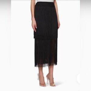 No Pise La Grama Fringed Midi Skirt